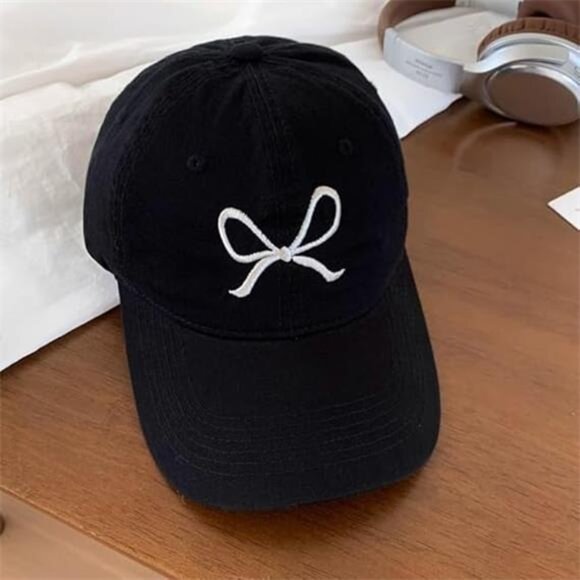 Bow-Tie Baseball Cap for Women Black - Picture 2 of 7